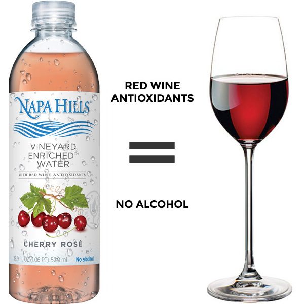 Napa Hills Drink, Wine Alternative, Alcohol Free, Cherry Rosé 8 x 1L Pack  Resveratrol Anti-Inflammatory Blood Flow Nitric Oxide Drink<br><b></b> - Image 2