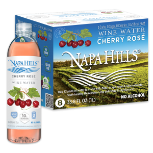 Napa Hills Drink, Wine Alternative, Alcohol Free, Cherry Rosé 8 x 1L Pack  Resveratrol Anti-Inflammatory Blood Flow Nitric Oxide Drink<br><b></b>