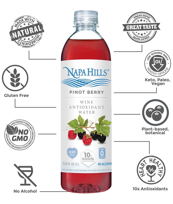 Napa Hills 1L Pinot Berry Non-alcoholic drinks Alcohol substitute Alcohol-free beverages